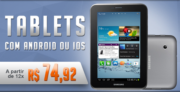 Tablets Com Android ou Ios 12x de 74,92